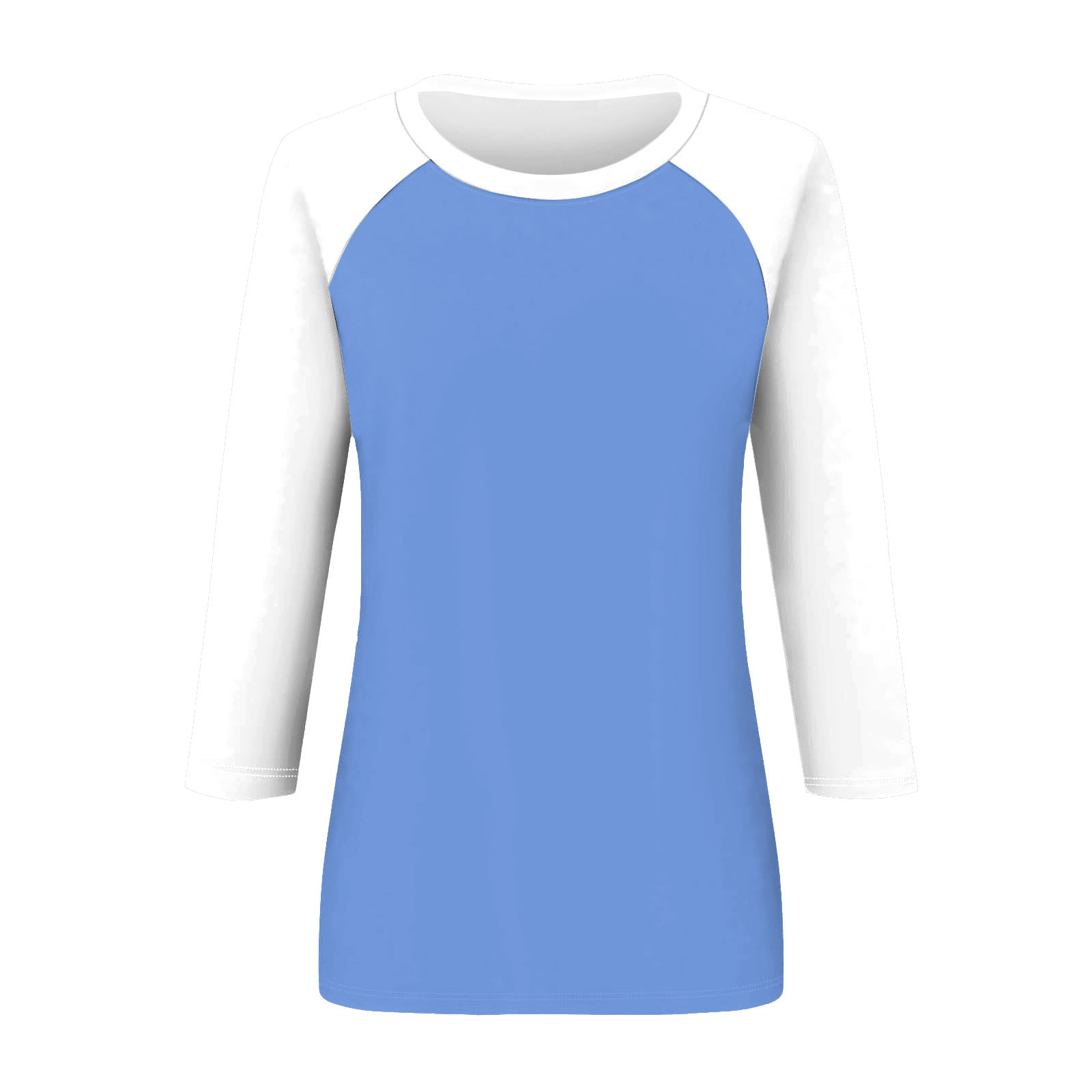 thumbnail image 4 of Camiseta raglán de manga 3/4 para mujer: cuello redondo, estampado informal, versátil para todas las estaciones (S-XXL), 4 of 5